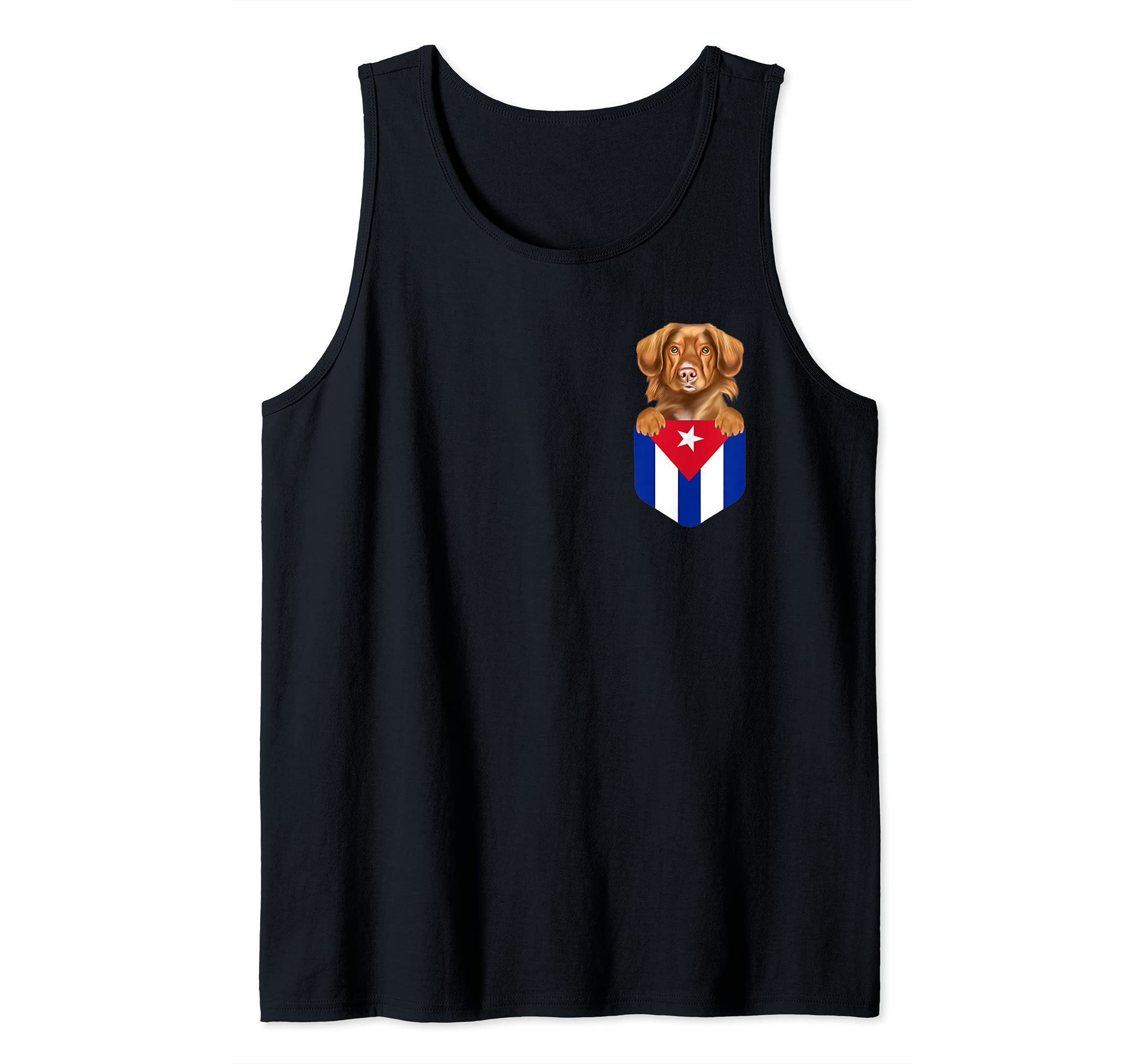 Cuba Flag Duck Tolling Retrievers Dog In Pocket Tank Top