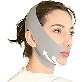 V Line Lifting Mask Chin Strap for Sleeping, Face Lifting Strap, Chin Strap, V Line Mask, Jawline Shaper, Jaw Strap, Double Chin Reducer, Face Lift Tape & Snoring Solution (Grey-)