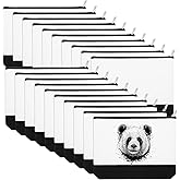 Inbagi 20 Pieces Blank Cosmetic Bags Canvas 9 x 6.9 Inch Sublimation Makeup Bags Bulk with Zipper Blank DIY Toiletry Pouch Canvas Travel Bag for Travel Pen Pencil Storage