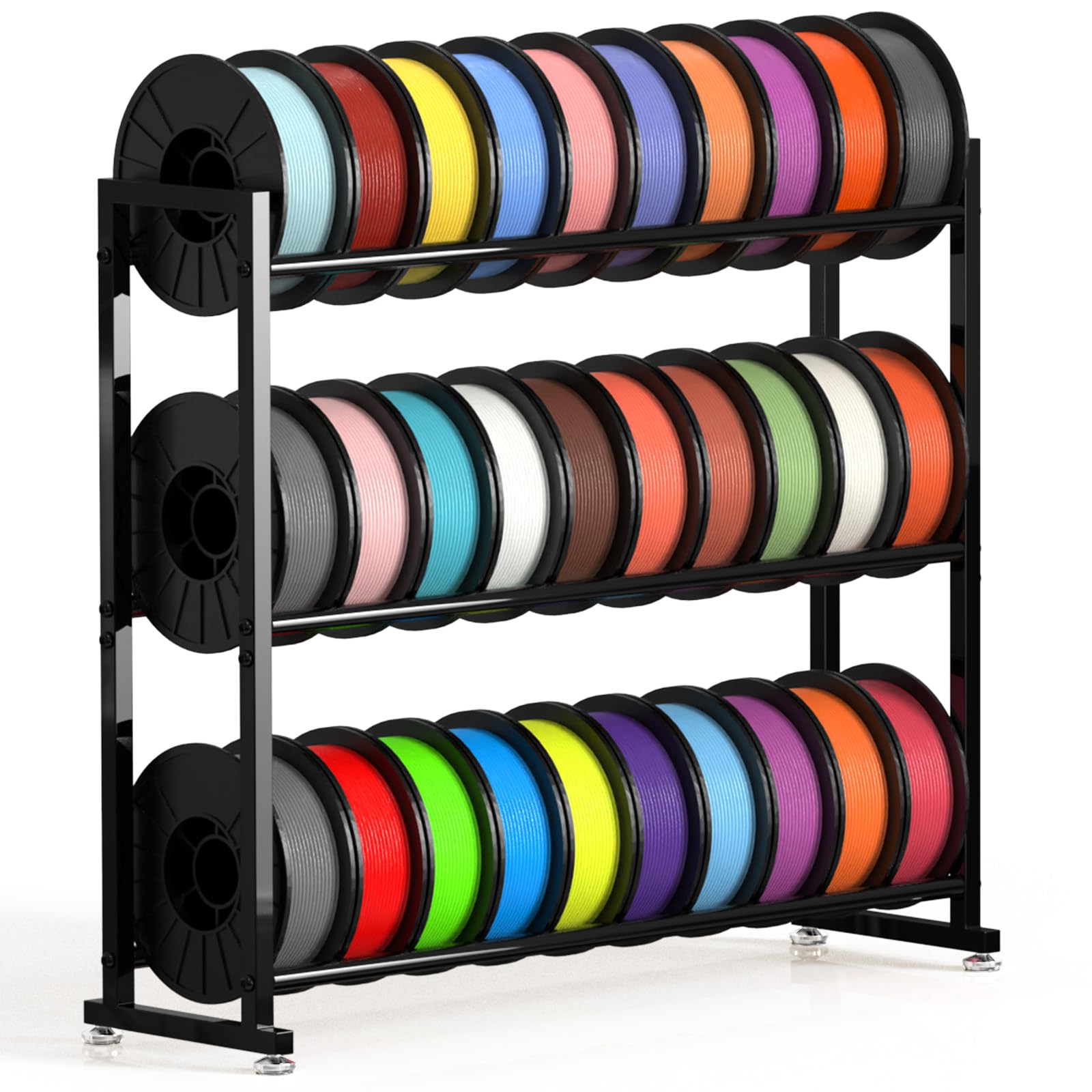 Photo 1 of 3-Tier 3D Filament Storage Rack - Heavy Duty 3d Printer Filament Rack for 30 Rolls, Metal Spool Shelf for PLA, ABS, TPU Filament Storage, Filament Holder for 3D Printing Workstation, Office,Workshop