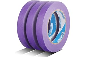 KIWIHUB Purple Painters Tape,0.7" x 60 Yards x 3 Rolls (180 Yards Total) - Medium Adhesive Masking Tape for Painting,Labeling,DIY Crafting,Decoration and School Projects