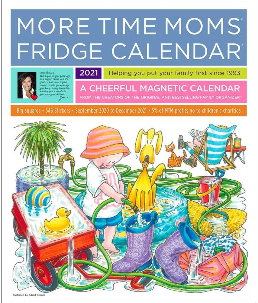 More Time Moms 2021 Deluxe Fridge Calendar - 16 Month Calendar from September 2020 to December 2021 - Magnetic Family Fridge Organizer with Stickers for Chores, Rewards, Appointments, and Reminders