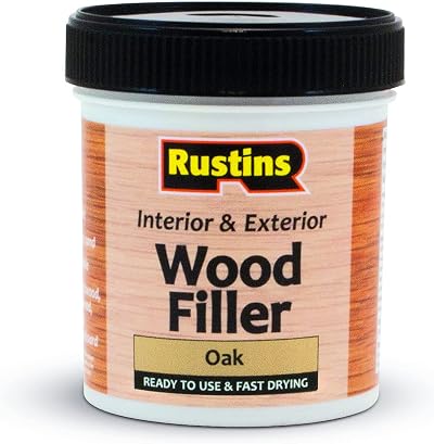 Rustins AWOOO250 Oak Acrylic Wood Filler 400g Quick-Dry Sandable Paintable