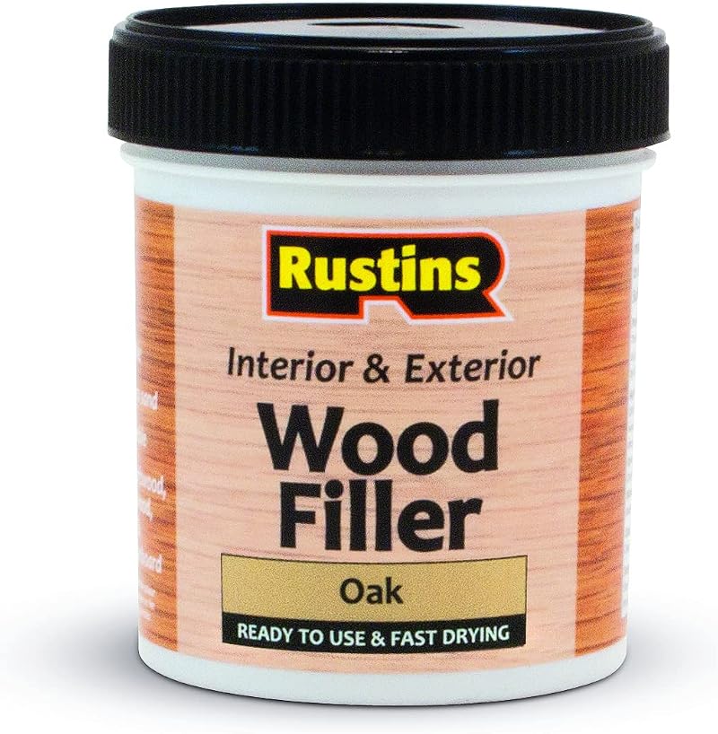 Rustins AWOOO250 Oak Acrylic Wood Filler 400g Quick-Dry Sandable Paintable