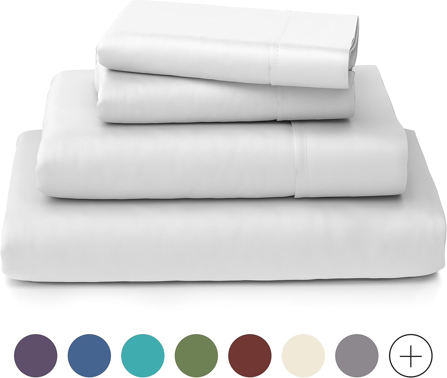 Cosy House Collection Luxury Bamboo Sheets - Hypoallergenic Bedding Blend from Natural Bamboo Fiber - Resists Wrinkles - 4 Piece Bed Sheet Set - 1 Fitted Sheet, 1 Flat, 2 Pillowcases - Queen, White: Home & Kitchen