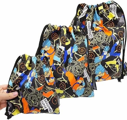 Amazon ドラゴンボール超 スーパー 巾着袋 きんちゃく 3点セット 孫悟空 ベジータ トランクス バンダイ コップ袋 給食袋 体操服袋 Fo Drh3 600a 3種set 学校用袋 バッグ 文房具 オフィス用品