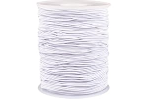 joycraft Elastic Cord for Bracelet, 1MM Elastic String, 110Yards White Elastic Beading Cord, Elastic Bracelet String, Stretch