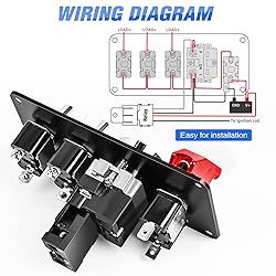 Nilight Ignition Switch Panel 12V 4 in 1 Rocker