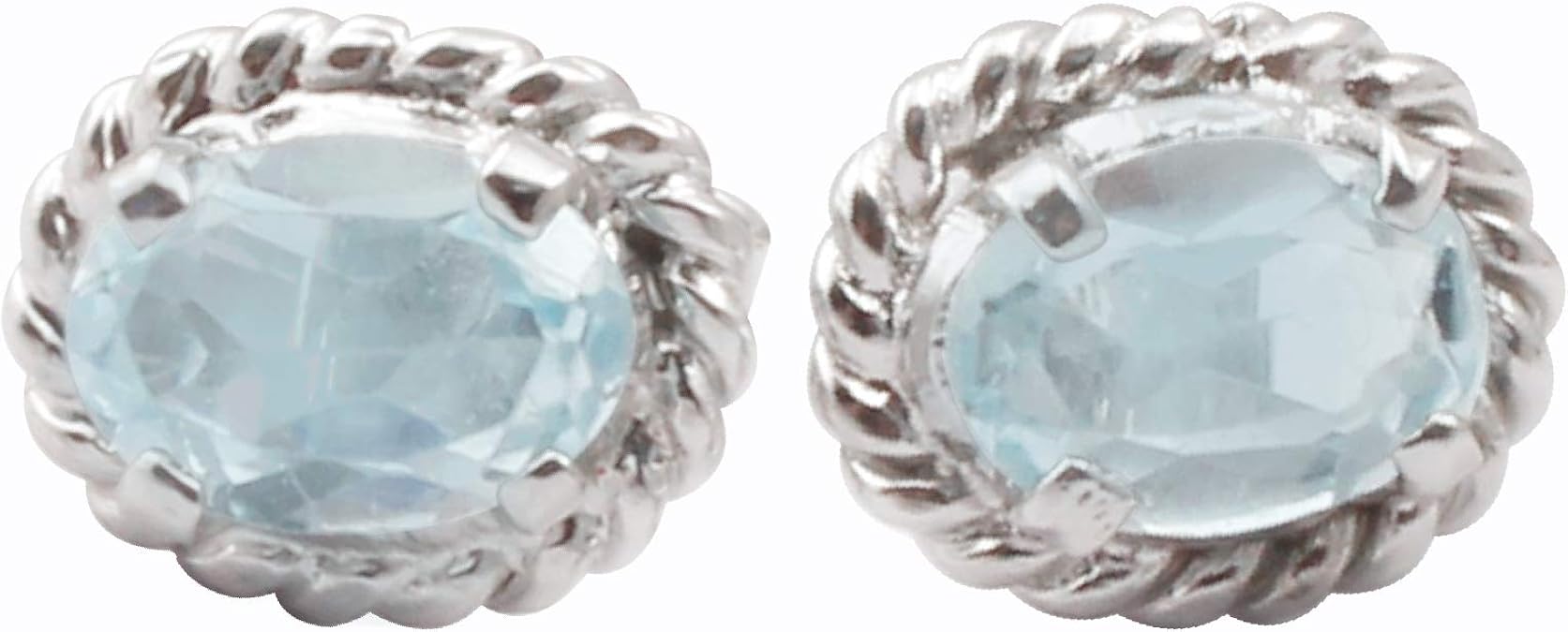 Buy Blue Topaz Oval December Birthstone Studs Earring Fine Earring
