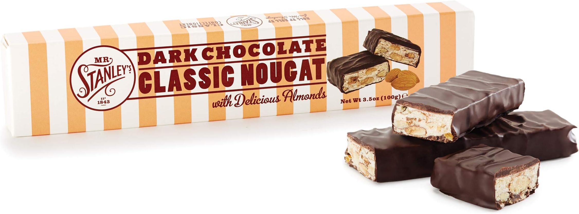 Mr Stanleys Chocolate Covered Italian Nougat Bar 100 g (Pack of 2)