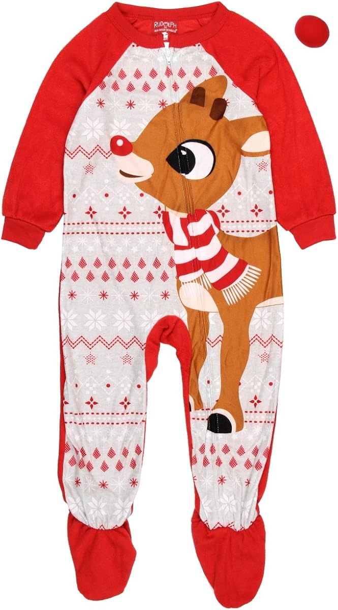Adult/Kid/Toddler/Baby Rudolph the Red Nosed Reindeer Christmas Holiday Family Sleepwear Pajamas