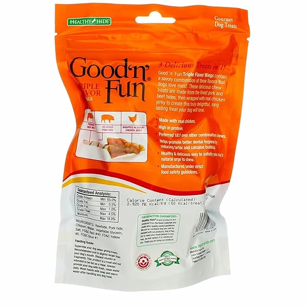 HEALTHY HIDE GOOD ‘N’ FUN TRIPLE-FLAVOR WINGS – BEEF, PORK & CHICKEN 4 OZ – PACK OF 1010