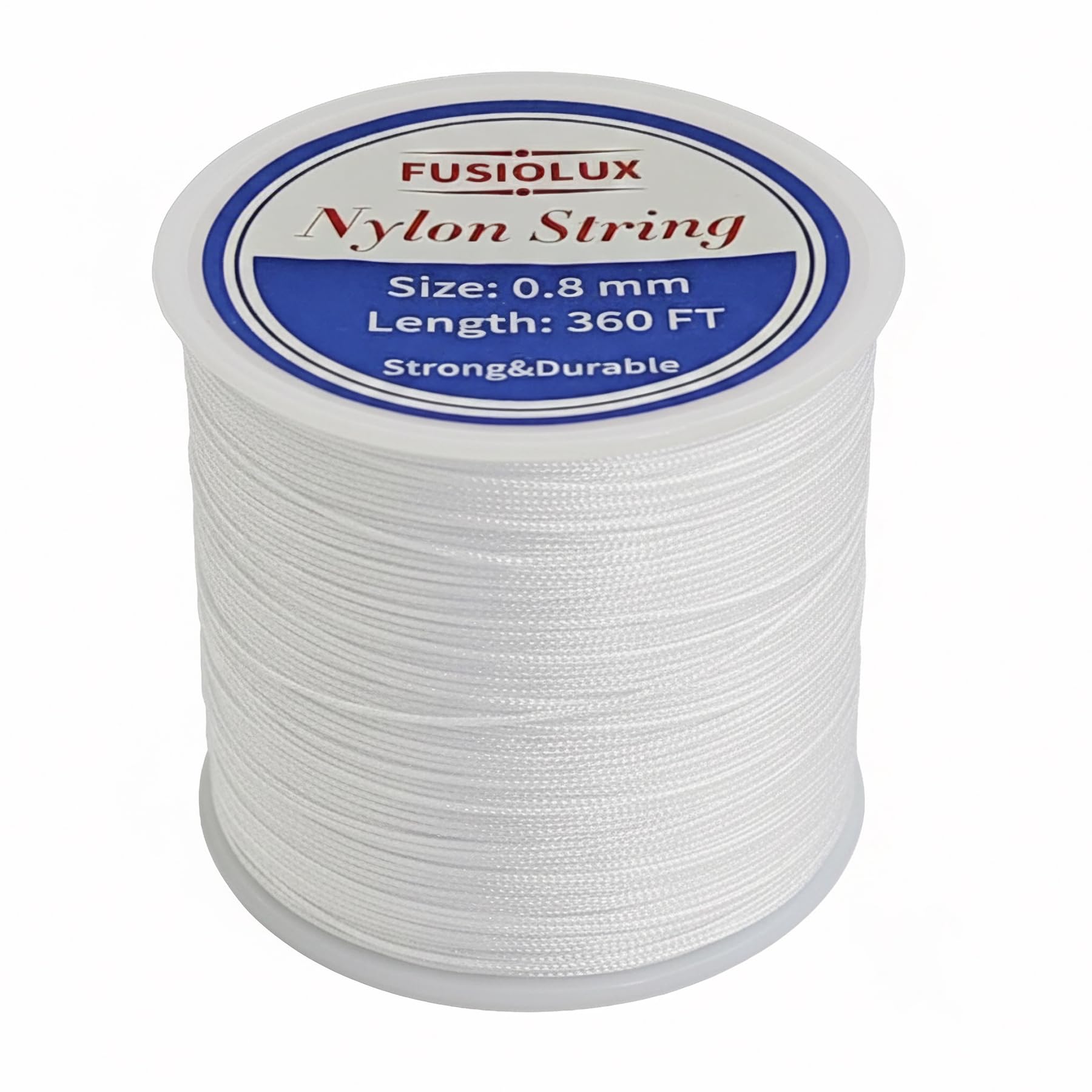 Photo 1 of 0.8mm Nylon Cord for Bracelet Making, Strong Non-Stretch Craft String for Braiding, Colorfast Nylon Braided Thread for DIY Bracelets, Macrame, Keychains, Dream Catchers (White)