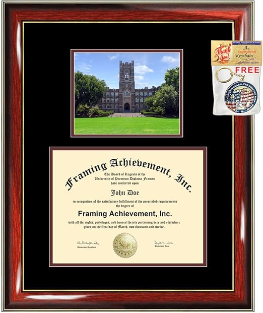 Sculpted Foil Seal Graduation Diploma Frame 16 x 16 Matte Mahogany