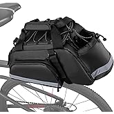 GRAOSO Waterproof Bike Rear Rack Bag, Pannier Bags for Bicycles with 12L Capacity, Bike Trunk Cooler Bag with Reflective Stri