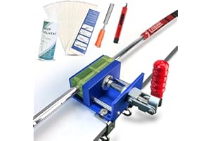 Crestgolf Golf Repair Kit Drill-Free & Drill Installation for Regripping Golf Clubs, Inlcudes 13PCS Grip Tapes, Hook Knife, Solvent, Grip Tape Remover and Aluminum Vise Clamp for Home or Workshop