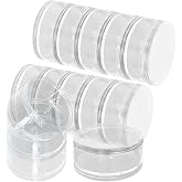 Luomorgo Stackable Clear Plastic Containers, 60ML, 5-Layer, 2 Sets | Screw Lids Organizer, For Cosmetics, Jewelry Beads, Nail Art &amp; Craft Storage