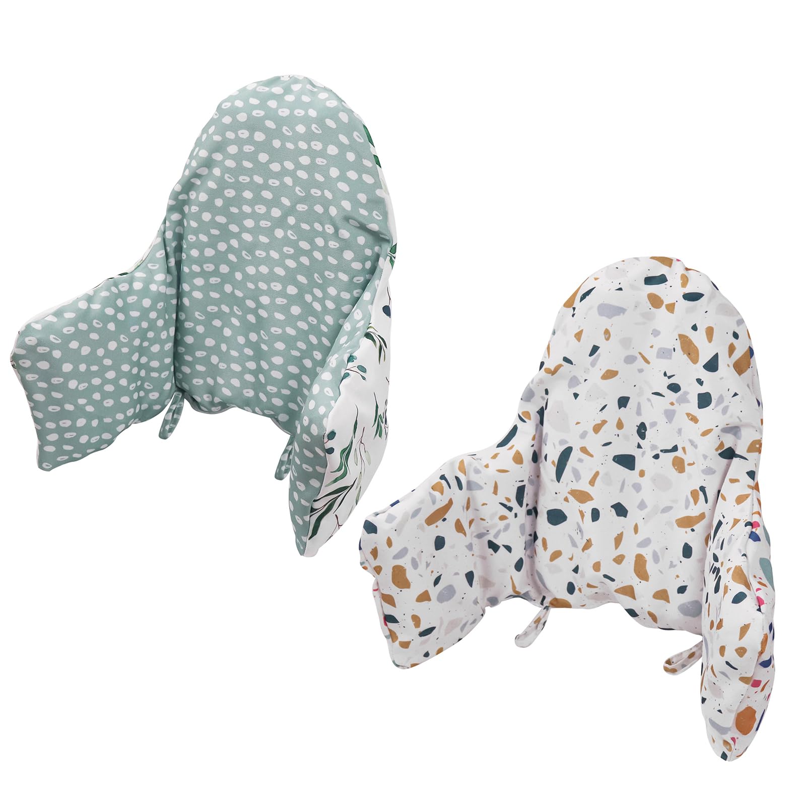 Lomgwumy Cushion for High Chair, Chair Pad IKEA Antilop Highchair, Pack of 2 Seat Pad, Built-in Inflatable Cushion, Soft and Comfortable, Baby Sitting More Comfortable (Fresh Leaf/Stone Flower)