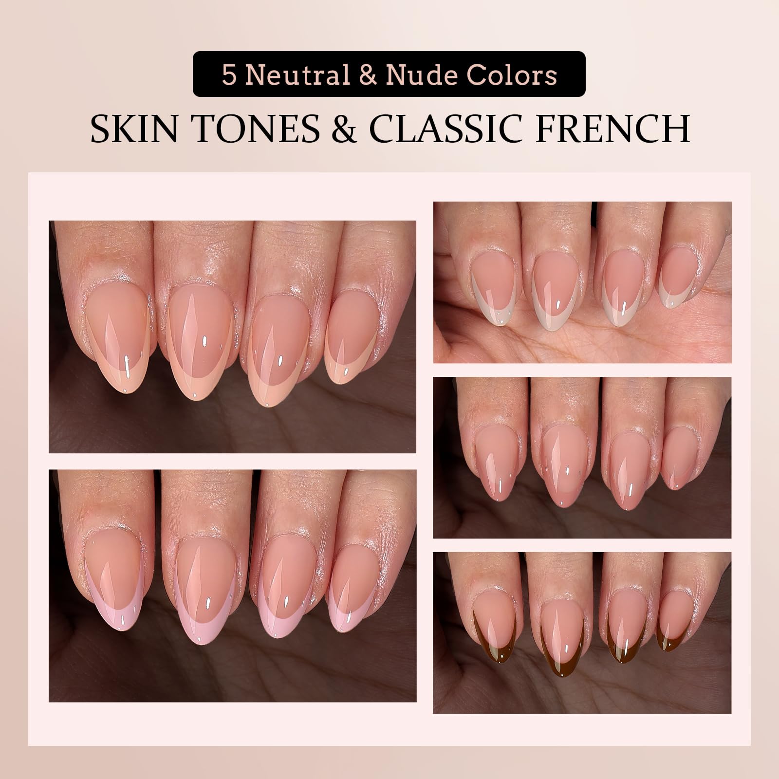 BTArtboxnails XCOATTIPS Press on Nails - French Tip Press on Nails, Fake Nails Short Almond Nail Tips, Skin Tones Soft Gel Material Acrylic False Nails Gift for DIY at Home - Image 3