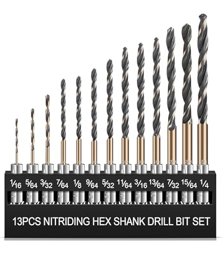 Drill Set ValueMax Drill Bit Set 13-Piece Titanium Coated Hex