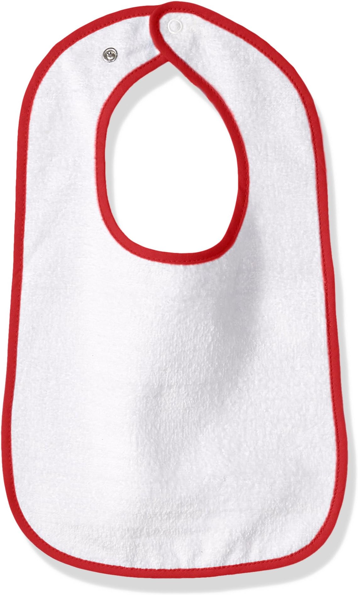 Clementine Baby Terry Bib with Reinforced Back Snaps and Contrasting Binding