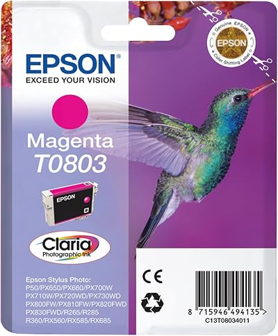 Epson T0803 Magenta Hummingbird Claria Photo HD Ink Cartridge