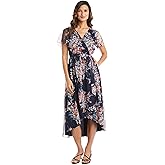 R&M Richards Womens Enchanted Garden Faux Wrap Dress