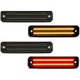 Bestview 2-Row Full LED Side Marker Lights for Hummer H2 2003-2009,Smoked Lens Front & Rear Bumper LED Side Fender Turn Signal Lights OEM Side Markers Replacement accessories parts(2 Amber+2 Red)