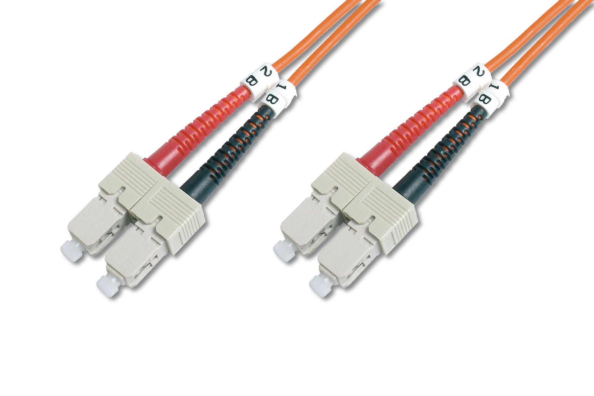 DIGITUS LWL patch cable OM2-10 m SC to SC fiber optic cable - LSZH - Duplex Multimode 50/125µ - 10 GBit/s - Orange