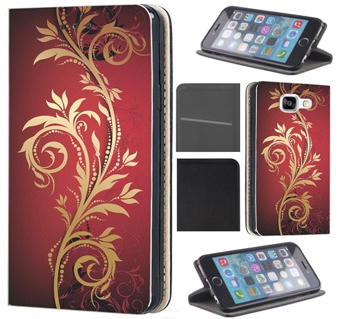 Samsung Galaxy S5 / S5 Neo Hülle von CoverHeld Premium Flipcover Schutzhülle Flip Case Motiv (622 Tattoo Style Schwarz Gold R