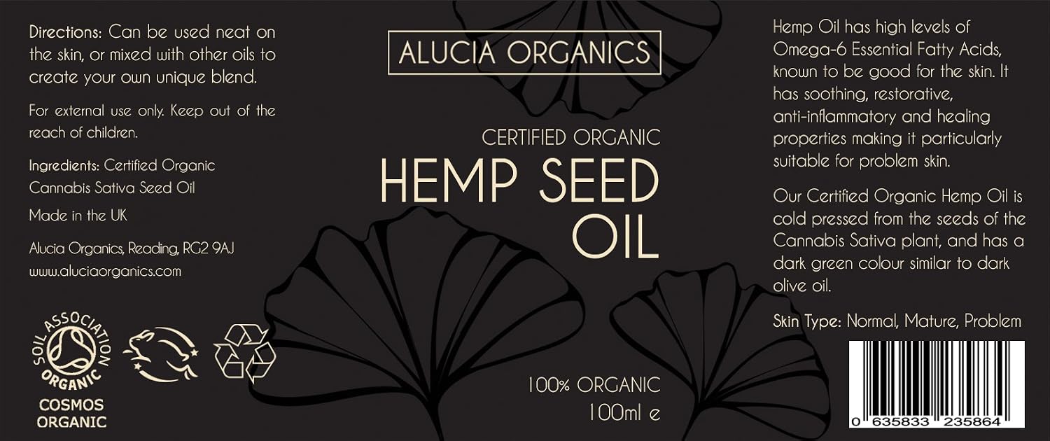Alucia Organics Certified Organic Hemp Seed Oil 100ml - Image 4