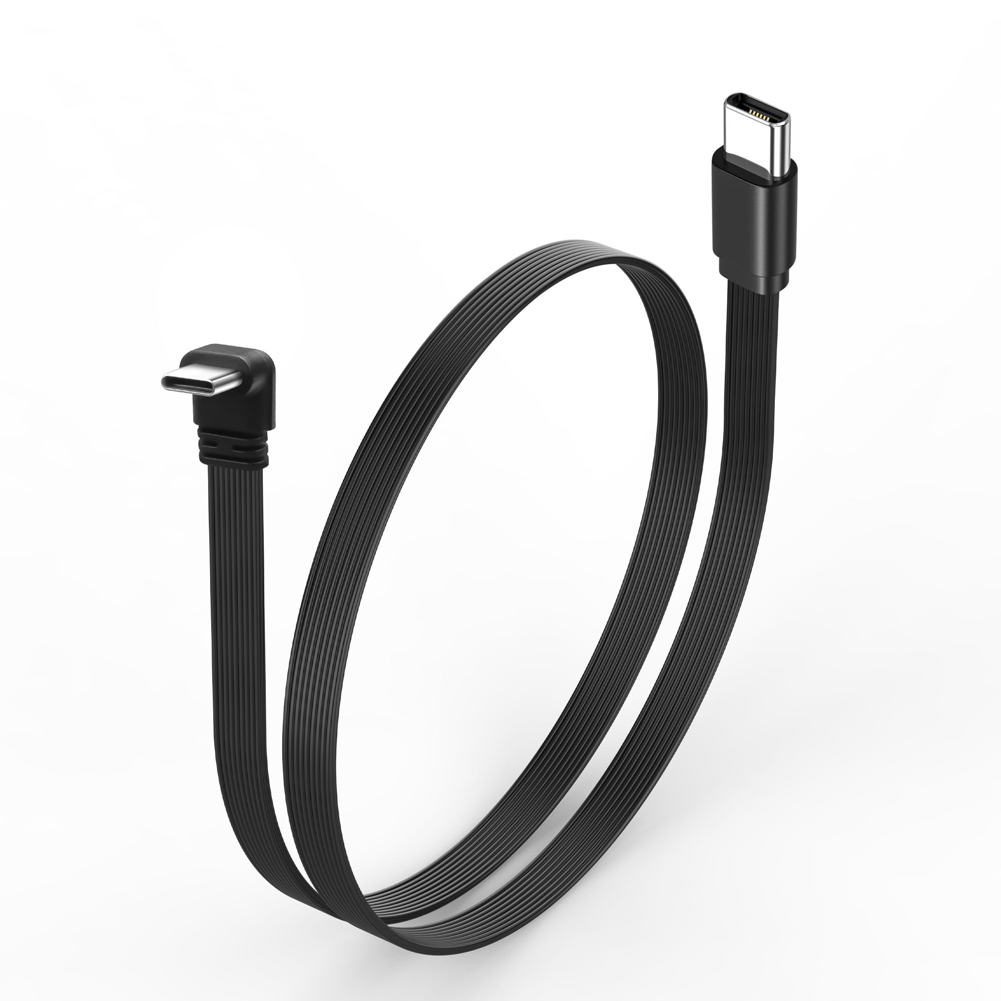 Photo 1 of JSADZKJ Flat USB Tpye C Cable for Car Carplay,90 Degree USB-C Male to Male OTG Cable,Extra Flexible Car Type C Android Auto Data Cable,Designed Specifically for Cars 1.64ft (Up Angle)