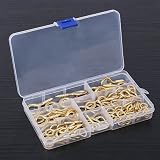 GLARKS 100pc Brass Plated Lag Eyebolts Screw Hooks Assortment Set 6 Sizes view 5