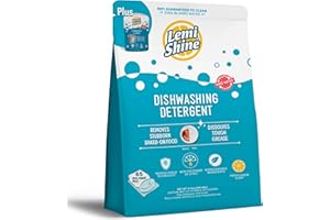 Lemi Shine Natural Dishwasher Detergent Pods with Dishwasher Cleaner Pouch - Eco Friendly Cleaning Supplies - 31.8 oz (65 Count)