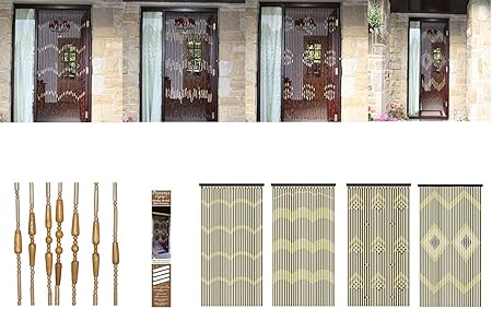Aqs Bamboo Door Beaded Curtain Screen Insect Blind Fly Bug Wooden