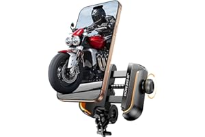 KAISEPOCH Bike Phone Holder - Motorcycle Phone Mount - 360° Rotate [Not Block Camera] Handlebar Cell Phone Clamp for Mountain/Dirt /E Bike, Bicycle, Scooter, Stroller- for iPhone 17, 16, 15 Pro Max, Galaxy
