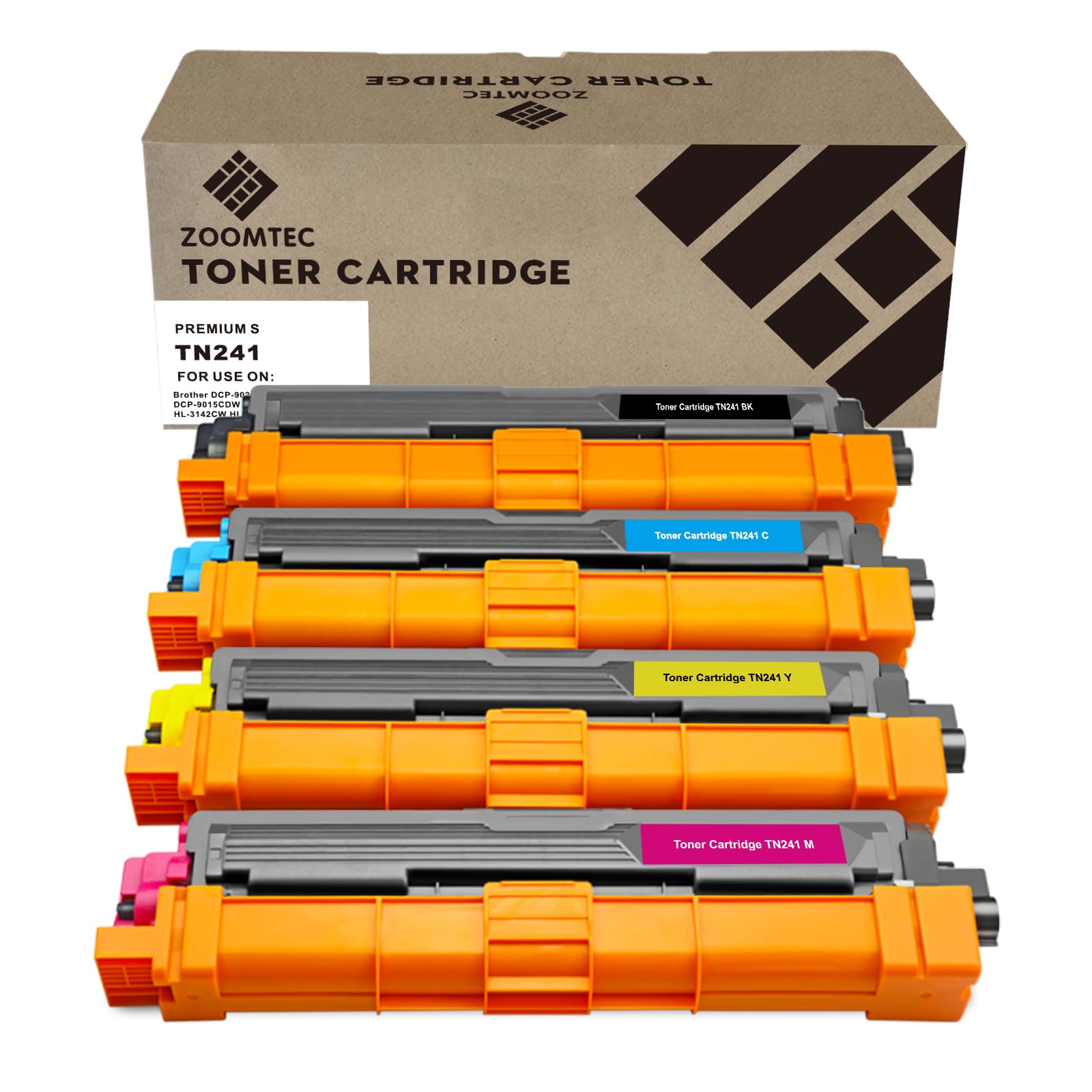 ZOOMTEC TN241 TN242 TN245 TN246 Toner Cartridge for Brother HL-3140CW HL-3150CDW HL-3170CDW (4 Pack)