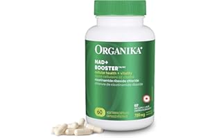 Organika Canadian-Made NAD+ Booster - NRC - for Energy Metabolism, Healthy Aging, Vitamin B3, and Cellular Health - 60vcaps, 