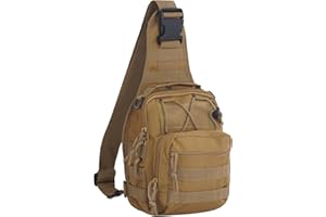 FAMI Outdoor Tactical Bag Backpack, Military Sport Bag Pack Sling Shoulder Backpack Tactical Satchel for Every Day Carry (Tan)