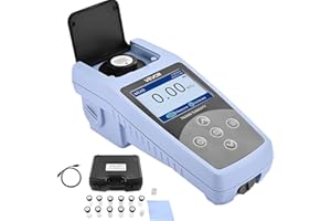 VEVOR Turbidity Meter, 0–1000 NTU Measuring Range, EPA 180.1 Compliant, Portable White Light Turbidimeter, with Calibration S