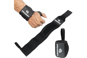 PRODIGY NUTRITION LABS Premium Weightlifting Wrist Wraps 18" Professional Grade Wrist Support with Heavy Duty Thumb Loop - Top Wraps for Working Out, Strength Training, Bodybuilding.