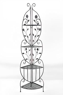 Heather Ann Creations Daisy Kitchen Corner Rack, Blackened Copper