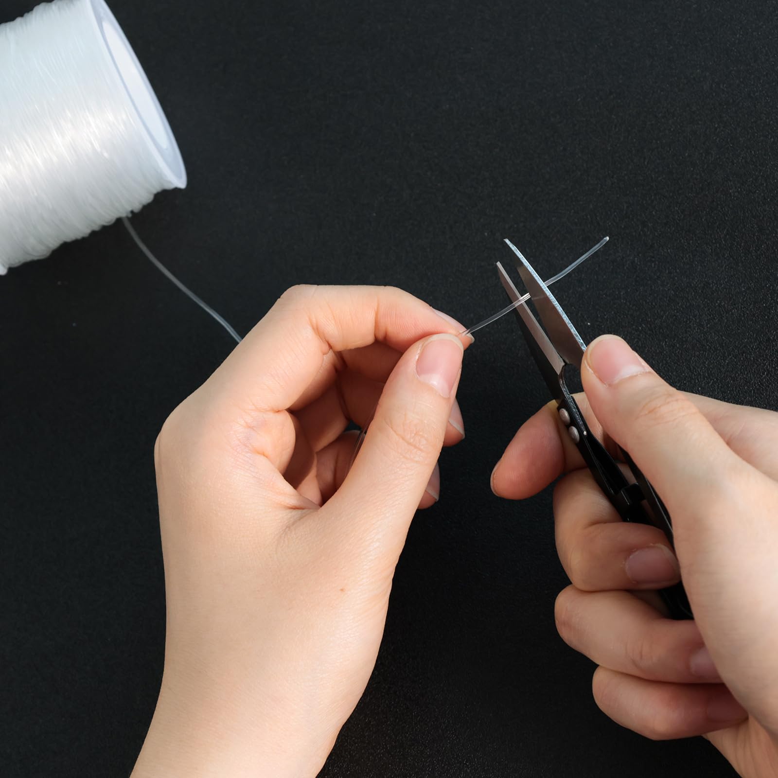 VGOODALL White Rattail Elastic String Roll, 100m/328Ft. Stretchy Bracelet String Crystal Stretchy Bead Cord for Jewelry Making Bracelet Making