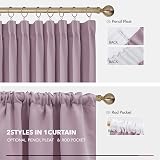 Deconovo Blackout Curtains Pink Lavender 2 Panels 55 x 96 Inches Thermal view 5
