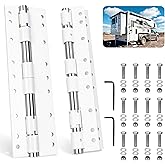 𝐔𝐩𝐠𝐫𝐚𝐝𝐞 55721 Swing Away Bracket, Heavy-Duty Steel RV Extension Bracket(White 2PCS), Replacement for 13" to 16" Camper Jack, Truck Camper Jack, Swing-Out Front Jacks, Easy Access &amp; Space Saving