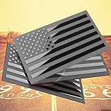 3D Metal American Flag Emblem Decal，Black