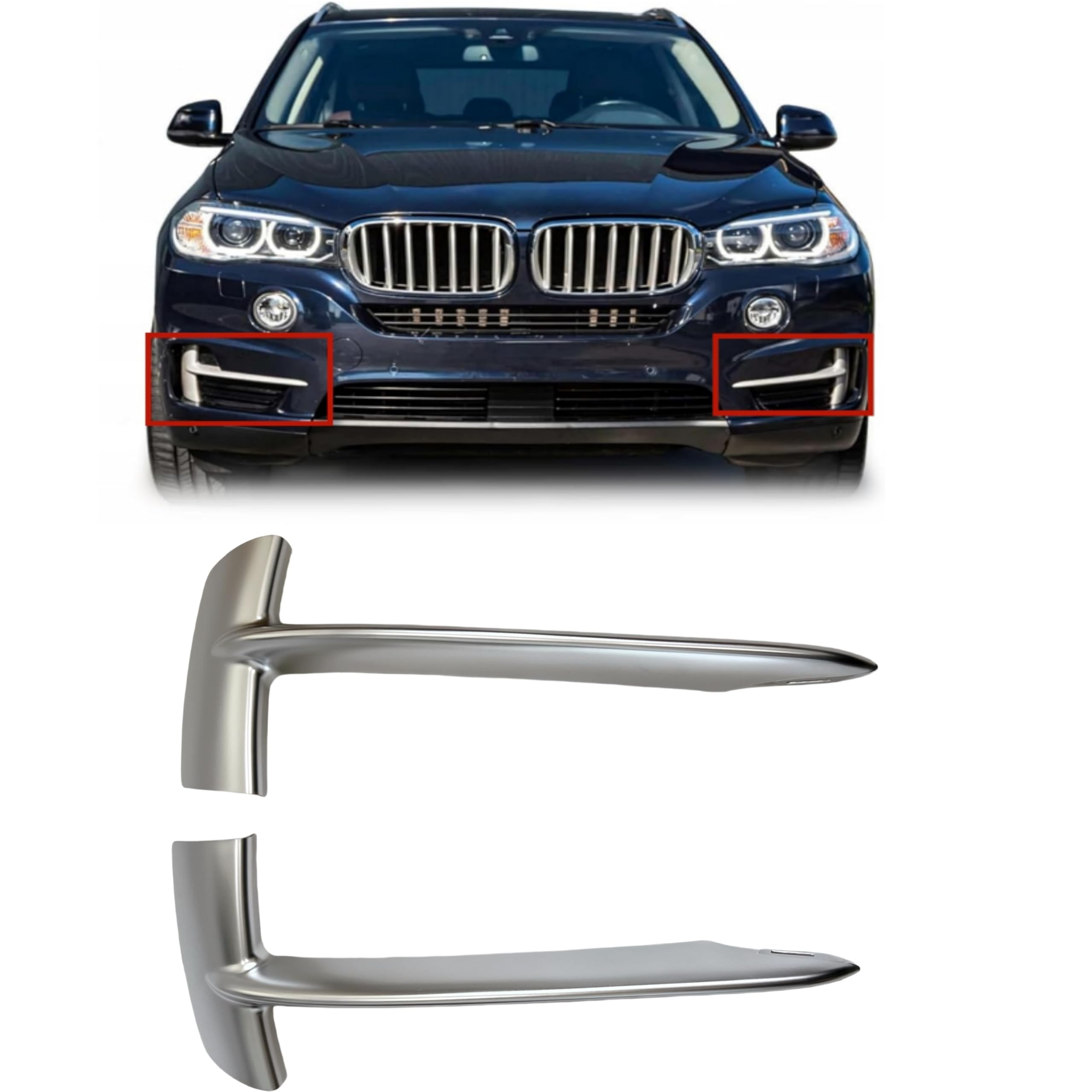 Photo 1 of *Piece is scratched* PFMFCA For BMW X5 F15 2014–2018 Front Bumper Grille Trim Molding Left & Right Pair Replaces 51117303113, 51117303114 Lower Bumper Grille Cover Trim Set