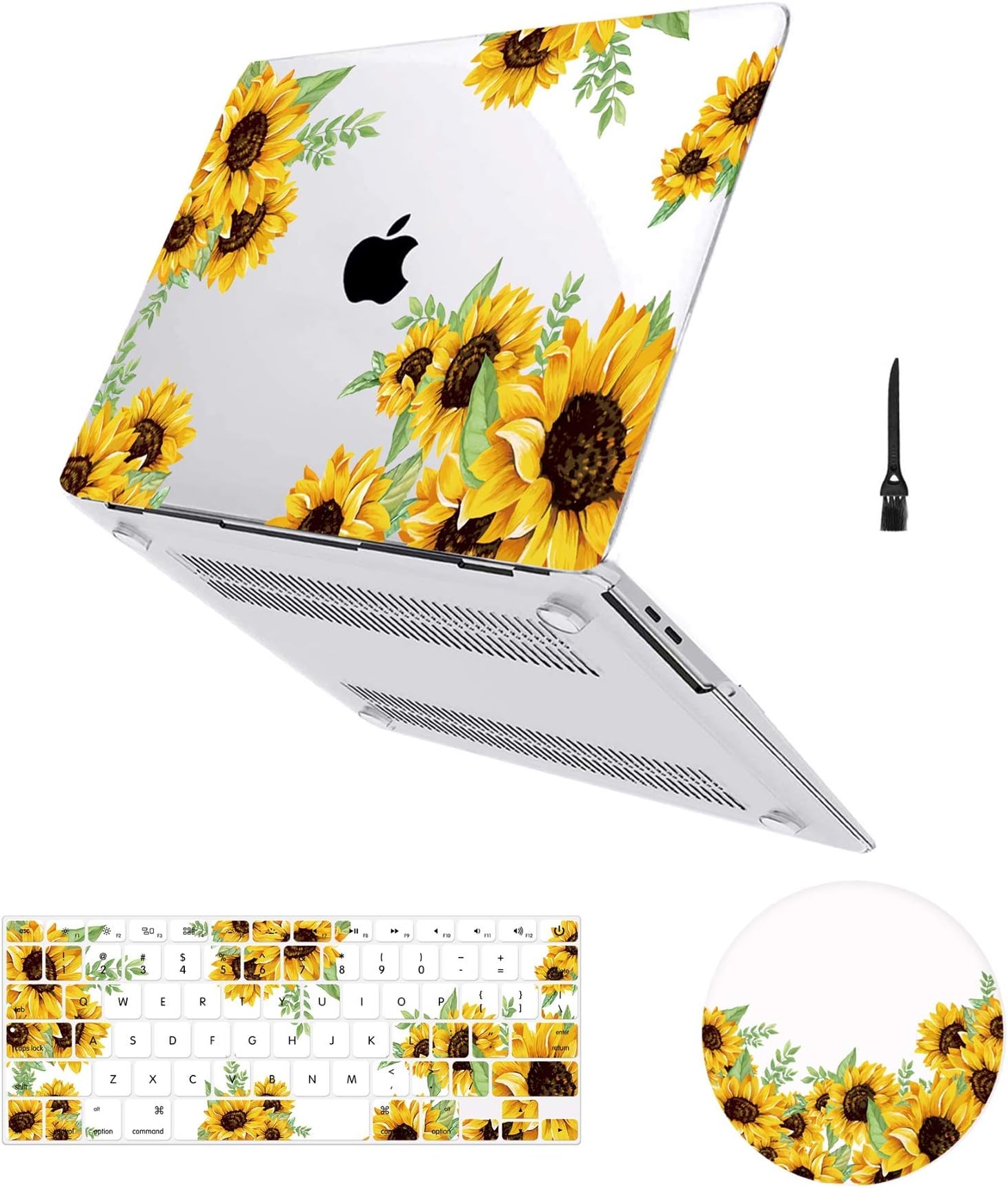 Arike MacBook Air 13 inch Case Floral, Sunflower Matte See Through Clear Hard Case with Keyboard Cover & Mouse Pad Compatible for MacBook Air 13" Old Version 2010-2017 (A1466 &A1369)