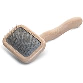 Chris Christensen Mark I Slicker Brush for Dogs, 12mm Pins, Groom Like a Pro, Handcrafted Lightweight Beechwood Ergonomic Handle, Stainless Steel Pins, A5I X-Small. Made in Germany.