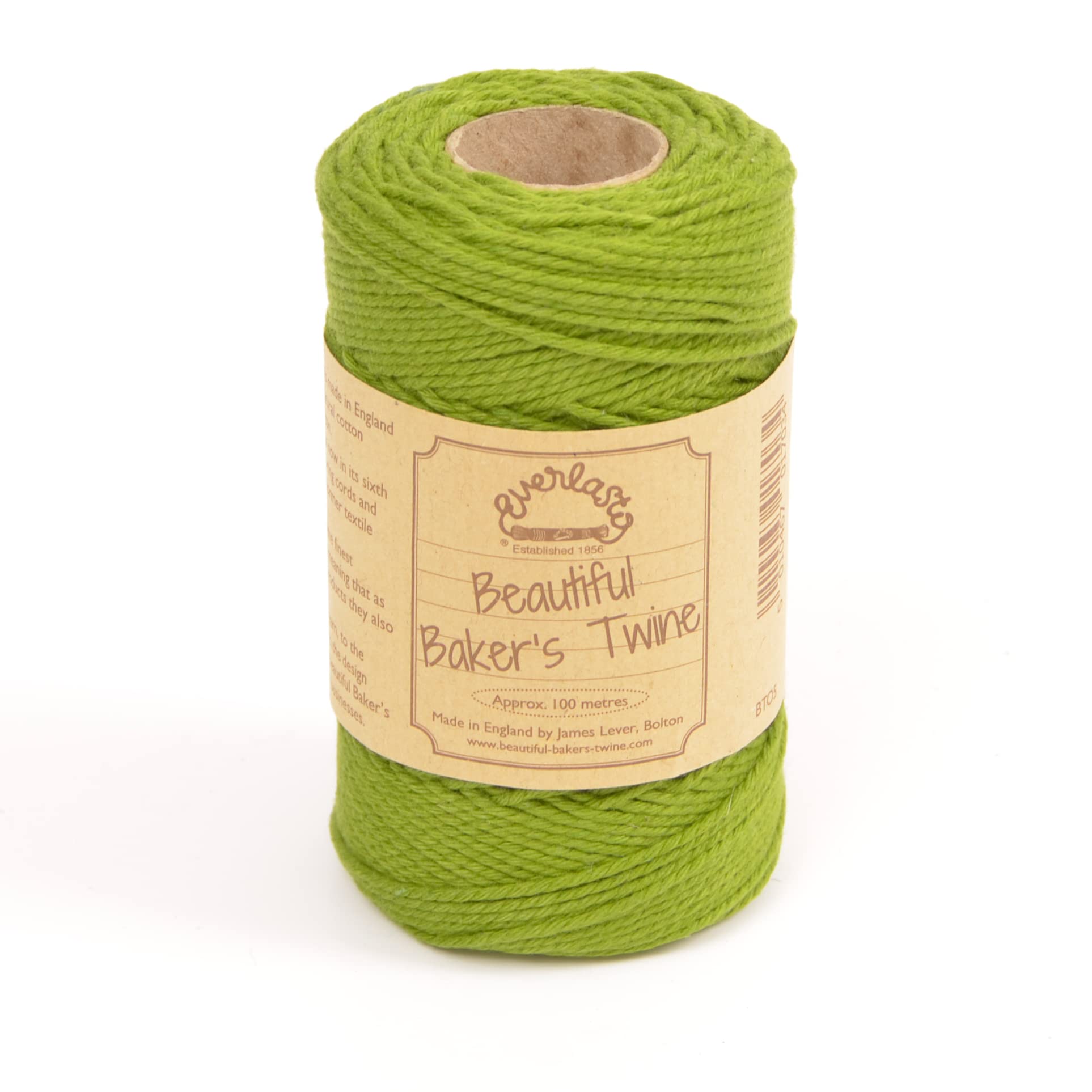 100m - Everlasto 'Solid' Beautiful Baker's Cotton Craft Twine (2mm approx) (LIME)